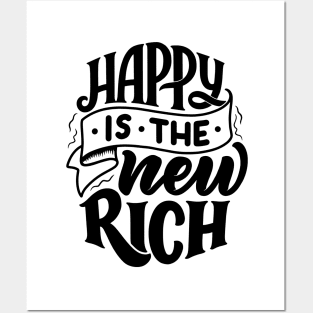 Happy is the new rich - Lettering Posters and Art